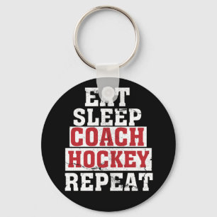 Eat Sleep Coach Hockey Herhaal Hockey Coach Sleutelhanger