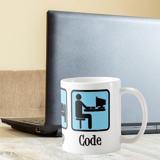 Eat Sleep Code Computer Programmer Geek Koffiemok