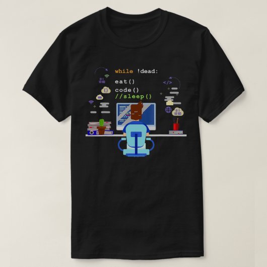 Eat Sleep Code Computer Science Programming T-shirt (Design voorkant)