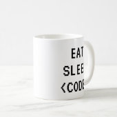 EAT SLEEP CODE DORMIÈRE Drôle citation mug pour pr (Devant droit)