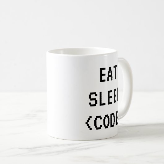 EAT SLEEP CODE DORMIÈRE Drôle citation mug pour pr (Devant droit)