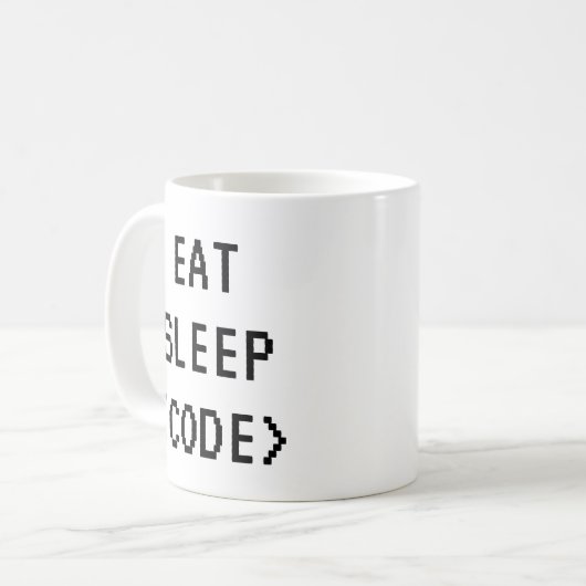 EAT SLEEP CODE DORMIÈRE Drôle citation mug pour pr (Devant gauche)