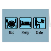 Eat Sleep Code Funny Computer Programmer Card (Devant horizontal)