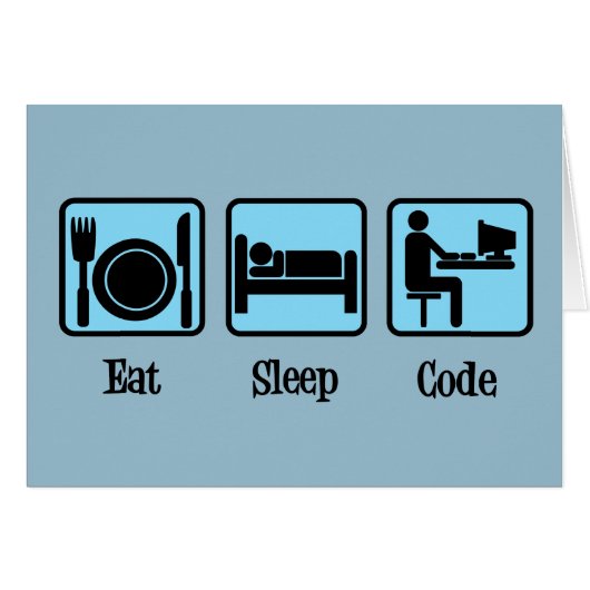 Eat Sleep Code Funny Computer Programmer Card (Devant horizontal)