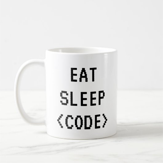 EAT SLEEP CODE Grappige offerte mok voor programme (Links)