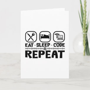 Eat Sleep Code Herhaal Cadeaucode voor medische co Kaart