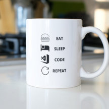 Eat Sleep Code Herhaal Funy Programmers
