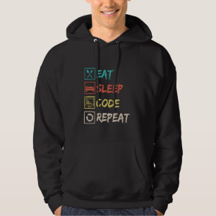 Eat Sleep Code Herhaal - Levensstijl van de progra Hoodie