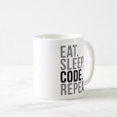 Eat Sleep Code herhalen Koffiemok (Voorkant rechts)