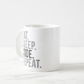 Eat Sleep Code herhalen Koffiemok (Voorkant links)