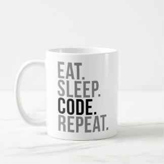 Eat Sleep Code herhalen Koffiemok