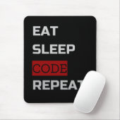 Eat Sleep CODE Herhalen Muismat (Met muis)