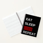 Eat Sleep CODE Herhalen Notitieboek (Binnen)