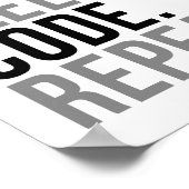 Eat Sleep Code herhalen Poster (Hoek)