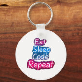 Eat Sleep Code herhalen Sleutelhanger (Voorkant)