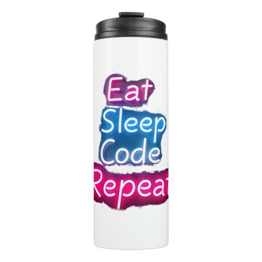 Eat Sleep Code herhalen Thermosbeker (Voorkant)