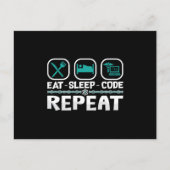 Eat Sleep Code Herhaling ICD-code medische coderin Briefkaart (Voorkant)
