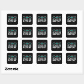 Eat Sleep Code Herhaling ICD-code medische coderin Vierkante Sticker (Vel)