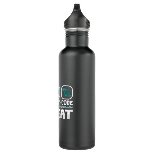 Eat Sleep Code Herhaling ICD-code medische coderin Waterfles (Rechts)