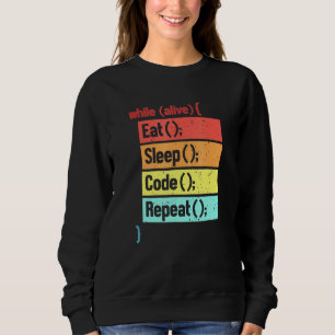 Eat Sleep Code Herhaling software engineer ontwikk Trui