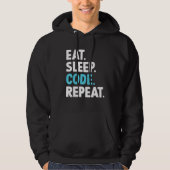 Eat Sleep Code Herhalingscodering Programmer Hoodie (Voorkant)