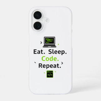 Eat Sleep Code Repeat iPhone Case 16 Hoesje