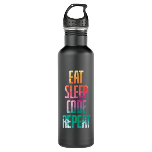 Eat Sleep Code Repeat Waterfles (Voorkant)