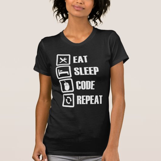 Eat - Sleep - Code - Tshirt herhalen (Voorkant)