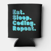 Eat Sleep Coding Herhalen - Funny Tech Humor Blikjeskoeler (Voorkant)