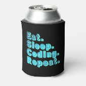 Eat Sleep Coding Herhalen - Funny Tech Humor Blikjeskoeler (Blikje Achterkant)