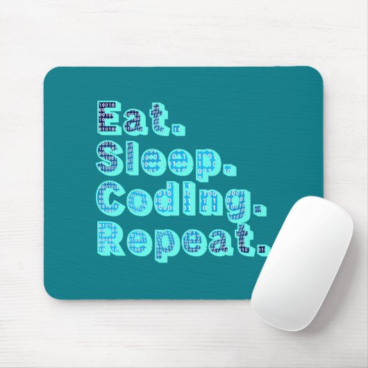 Eat Sleep Coding Herhalen - Funny Tech Humor Muismat (Met muis)