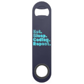 Eat Sleep Coding Herhalen - Funny Tech Humor Speed Flessenopener (Achterkant)