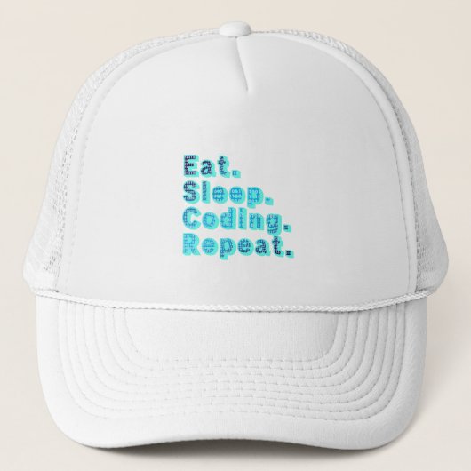 Eat Sleep Coding Herhalen - Funny Tech Humor Trucker Pet (Voorkant)