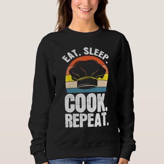 Eat Sleep Cook Expert Chef Cooking Lover Culinary Trui (Voorkant)