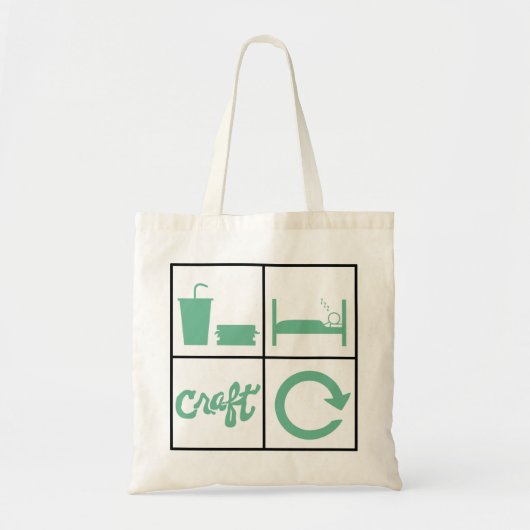 Eat Sleep Craft Herhalen Tas (Voorkant)