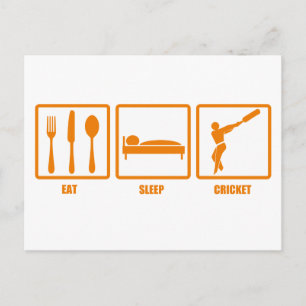 Eat Sleep Cricket Briefkaart