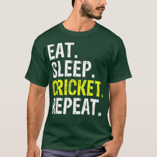 Eat Sleep Cricket Herhalen Gift Sports T-shirt