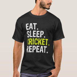 Eat Sleep Cricket Herhalen Gift Sports T-shirt