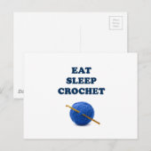 Eat Sleep Crochet Briefkaart (Voorkant / Achterkant)