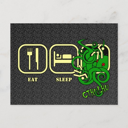 Eat - Sleep - Cthulhu Briefkaart (Voorkant)
