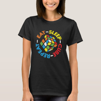 Eat Sleep Cube Herhaal Funny Cubes Puzzle Speed T-shirt