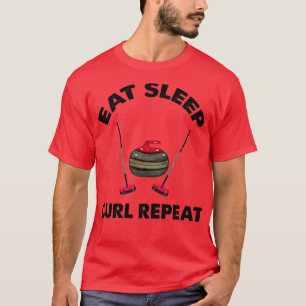 Eat Sleep Curl Herhalen Curling is cool T-shirt