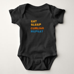 Eat Sleep Curling Herhalen, Curling Fan Romper