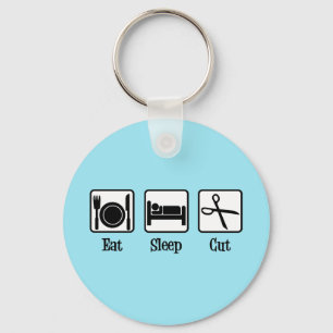 Eat Sleep Cut Hair Sleutelhanger