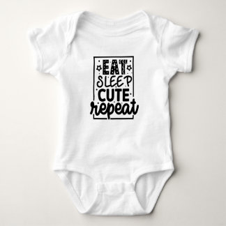 Eat Sleep Cute Herhaal Baby Romper