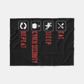 Eat Sleep Cyber Security Repeat Ethical Hacker Hum Fleece Deken (Voorkant (Horizontaal))