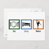 Eat Sleep Dance Briefkaart (Voorkant / Achterkant)