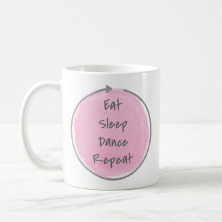 Eat Sleep Dance Herhalen in Roze Koffiemok