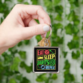 Eat Sleep Darts Herhaal Premium Sleutelhanger (Hand)