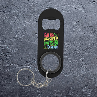 Eat Sleep Darts Repeat - Dartspeler Mini Flessenopener